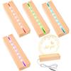 BAIFULAI 4 pezzi attacco LED, 15 cm, base in legno, 7 colori, base luminosa, base luminosa con interruttore USB, colore regolabile, base per display per blocco di vetro, cristalli, vetro, resina