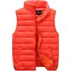 Generic Cappotto Gilet da donna Giacca Solido Gilet con cerniera Tasca Allentata Senza Maniche Giacca Cappotto Donna Piumino Gilet con Cappuccio, Arancione, M