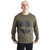 Timberland Core Tree Logo Crew - Felpa Invernale Girocollo da Uomo (M, Verde)