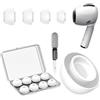 YISH Gommini per AirPods Pro/AirPods Pro 2：4 Paia Cuffie Auricolari con Custodia | Penna Pulizia | Foro Riduzione Rumore | Ricambio per Gommini Auricolari (XS/S/M/L)