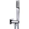 BOSSINI - CUBE kit supporto fisso con presa acqua, duplex e flessibile a scelta - CB4004/CB4003 : Finitura - Nero opaco
