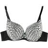 Generico Reggiseno Gioiello Donna,Reggiseno Contenitivo Donna Push Up Argento Scintillante Strass Catene Pettorali Discoteca Bikini Catena di Reggiseno