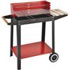 El Gaucho Barbecue a Carbonella Carbone BBQ da Giardino Esterno in Acciaio 50x25 cm con Piano Laterale in legno - Montana10