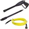 Techkar Pistola per idropulitrice Hobby Serie K M22x1.5 con tubo e lancia ad alta pressione - Ugello regolabile - Compatibile con Kärcher - Tubo da 5 m