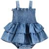 ACURYX Pagliaccetti da Neonata Bimba Tutine di Jeans Abito Bambina Spaglietti Strip Estate Vestito 12-18 Mesi