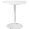 HOMCOM Tavolo Rotondo per 2 Persone, Tavolo da Cucina Moderno con Base in acciaio e Piedini Antiscivolo, Ø70 x 75A cm, Bianco