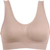 Mediawave Store Reggiseno Top Sportivo Senza Ferretto Spalla Larga Traspirante Elasticizzato Beige M/L