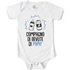 MyFirstwo Body Neonato Manica Corta Divertenti - Compagno di Bevute di Papà - Tutina Bimbo 100% Cotone Morbido e Traspirante con Girocollo Espandibile - Simpatica Idea Regalo Baby Shower 18-24 mesi