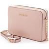 Michael Kors Jet Set Powder Blush Pink Leather Crossbody Borsa, Rosa (Rosa), Taglia Unica Donna