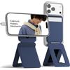MOFT Porta Carte e Treppiede Telefono, Supporto Telefono Treppiede Smartphone Compatibile con Magsafe, MOVAS Regolabile Portafoglio Porta Carte Telefono con Forte Magnetismo (Navy Blue)