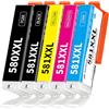 Hookink PGI-580 CLI-581 XXL Cartucce Compatibili per Canon 580 581 PGI-580XXL CLI-581XXL per Pixma TS6150 TS6250 TS6350 TS8150 TS8250 TS9550 TS705 TR7550 TR8550 (PGBK Nero Ciano Magenta Giallo)