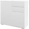 DecHome Credenza Moderna con 2 Armadietti e 2 Cassetti con Apertura a Pressione 79x36x74 cm colore Bianco Lucido - A640WTAO10