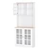 DecHome Credenza Moderna In Legno Mdf Bianco con 2 Vetrinette 80x37x183 cm - 835D05