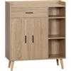 DecHome Credenza Moderna Multiuso con Armadietto e Cassetto in Legno 80x30x96.5cm - 384ND-839