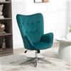 DecHome Poltrona Design Moderno in Ecopelle Girevole con Braccioli 71x74x106A cm colore Blu - 453V00