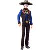 Barbie Ken, Bambola Día De Muertos, Indossa Un Abito Tradizionale con Volant e h