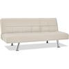 EVERGREENWEB MATERASSI & BEDS EVERGREENWEB - Divano Letto Clic Clac 3 Posti in Tessuto Imbottito colore Beige, Design Moderno, Schienale Reclinabile e Trasformabile in Comodo Letto con Materasso in Foam, Gambe Cromate, BRIGITTE