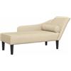 vidaXL Chaise Longue con Cuscini Crema in Tessuto, divano letto, divano imbottito, seduta da soggiorno, dormeuse, seduta da salotto, divano 2 posti