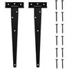Xiaomoyu 2 Pz Cerniere a T Nere, 300mm Cerniera per Cancello Legno, Cerniere per Porte in Legno, Cerniere a Croce Pieghevoli per Cancelletto Cancello da Giardino Porta Legno Cardini Finestra