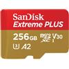 Sandisk Extreme PLUS micro SDXC + Adattatore 256GB-A2 UHS-I U3 UHS-I