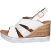 Inblu Sandali Donna a Zeppa con Cinturino Regolabile, Bianco, 38 EU