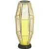 Outsunny Lampada Solare da Giardino con Illuminazione LED, in PE, Rattan e Acciaio, Ø26x72 cm, Grigio | Aosom Italy