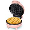 SNAILAR Piastra per Waffle, Mini Macchina per Waffle, 550W Waffle Maker con Rivestimento Antiaderente, Temperatura Automatica, Design Compatto, Rosa