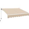Soberine Tenda da Sole per Esterno Balcone a Bracci Estensibili Avvolgibile Retrattile con Manovella Regolabile Telaio Aste Telescopiche 250 x 200 cm Beige
