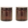 mikken 2 vasetti in vetro da 120 ml, in vetro marrone, con etichette