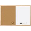 Bi-Office Lavagna Combinata Con Due Superficie Sughero e Magnetica Cancellabile A Secco, Cornice in Legno, 80 x 60 cm