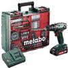 metabo BS18LI SET Trapano avvitatore 2x18V 2Ah Li-ion + 74 accessori + valigetta