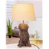 AlexandreHouse Table lamp, Dog, Synthetic resin, dark brown, PU 1, H. 52 cm, D. 24 cm