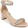 Jewel Badgley Mischka - Sandalo da donna in bronzo, Beige (Satinato champagne.), 39 EU