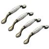 ANSIEDIO 4 pezzi Maniglie per Mobile in Lega di Alluminio Ceramica, Maniglie per Mobili Maniglia in Ceramica Stile Europeo per Ante di Armadi, Cassetti, 96mm