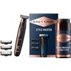 King C. Gillette Style Master, Regolabarba Uomo Senza Fili Per Regolare, Rifinire E Radere La Barba Incolta Con Lama 4D E Crema Idratante Barba E Viso Con Complesso Di Vitamina B3 E B5 100 ml