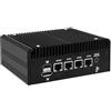 MNBOXCONET Mini PC senza ventole AMD Ryzen 5 5500U (6C/12T), Micro Firewall Desktop Computer Ufficio Win 11 Pro, DDR4 Barebone, 4 x i226V 2.5GbE LAN, USB C HD DP Triple Display