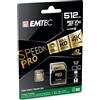 Emtec - Scheda microSD UHS-I U3 V30 A1-512 GB, 256 GB - ECMSDM256GXC10SP - Gamma Speedin - Con adattatore - Velocità di lettura e scrittura fino a 100 MB/s, 100 MB/s - Nero/Oro