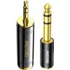 ANDTOBO Adattatore Jack Cuffie 6,35 mm a 3,5 mm e da 3,5 mm Maschio a 6,35 mm Femmina Stereo Adattatore in Rame Puro per Amplificatore, Chitarra, Altoparlante, ecc - 2 Pack