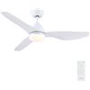 Newday Ventilatore Soffitto Bianco, 116cm Ventilatore da Soffitto con Telecomando Silenzioso, Pale da Soffitto con Luce Dimmerabile, Ventola Soffitto con 3 pale per Camera da letto Soggiorno