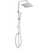 Görbach Colonna Doccia Acciaio Inox Senza Miscelatore Fori Muro Regolabili Set Doccia a Pioggia Con Doccetta a Mano in acciaio INOX e Soffione Doccia in INOX 20 * 20 quadrato