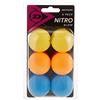 DUNLOP Nitro Glow 6 palline da ping pong giallo, arancione e blu, confezione da 6 palline colorate TT per principianti e appassionati di hobby