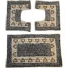 HOME ZEN HOUSEHOLD LINEN SET TAPPETI 3 PEZZI BAGNO GRECA 100% COTONE PARURE 2 PEZZI GIROWATER 40X30 CM 1 PEZZO SCENDIDOCCIA 45X75 CM MARRONE
