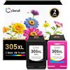 Cyloral 305XL Cartucce d'inchiostro Compatibile Con DeskJet 2820e 2800e 2810e 2720e 2732 2320 2710 2721 2722 2723 4110e 4120e 4122e 4130 ENVY 6020e 6420e 6022 6400 6430 per HP 305 XL Nero e Colore