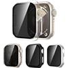 Kamita [3Pezzi] Kamita Custodia per Apple Watch Serie 9 8 7 45mm con Protezione Dello Schermo in Vetro Temperato per la Privacy, Duro PC Bumper Case Anti-spia Cover per iWatch9/iWatch8 (Chiaro+Nero+Argento)