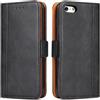 ROJIOJIO Cover per iPhone 6 Plus/ 6S Plus, Premium Pelle PU Portafoglio Flip Libro Libretto Custodia con [Chiusura Magnetica] [Supporto] [Porta Carte] per iPhone 6 Plus/ 6S Plus, Nero