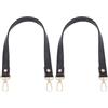 GORGECRAFT 2pz Manico per Borsa in Pelle PU Cinturino in Pelle di Ricambio Tracolla Corta Nera per Borsa con Fermagli Girevoli Dorati per Borsa Sottobraccio Borsa A Tracolla Borsa A Tracolla,37x1.9cm