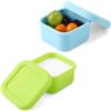 XIHIRCD 2pz Contenitori per Condimenti con Coperchi, Riutilizzabili in Silicone da 100ml Tazze per Salse da Immersione Contenitore per Condimenti per Insalata per Viaggi di Scolastici (Blu, Verde)