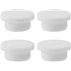 ZAAWUUT Confezione da 4 coperture in gomma per fori di troppopieno, per lavello da cucina, bagno, lavello e lavello, tappi rotondi (bianco, 2,4 cm)