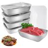 4 contenitori in acciaio inox per hotel, catering e buffet Vassoio per alimenti, con coperchio Porzioni per feste e arrosti da cuocere 50,8 x 30,48 x 10 cm