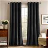 Deconovo Tende Oscuranti Termiche in Velluto Moderne per Interni con Occhielli，2 Pannelli Eleganti Isolanti per Finestre di Camera da Letto，Salotto e Soggiorno 140x280 CM，Nero